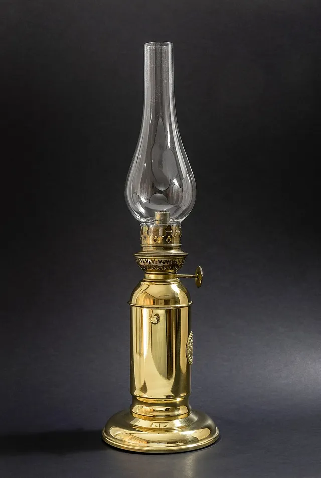 Brass kerosene lamp
